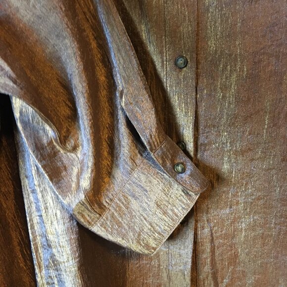 Vintage Coldwater Creek Golden Brown Button Down Shirt - Picture 5 of 16